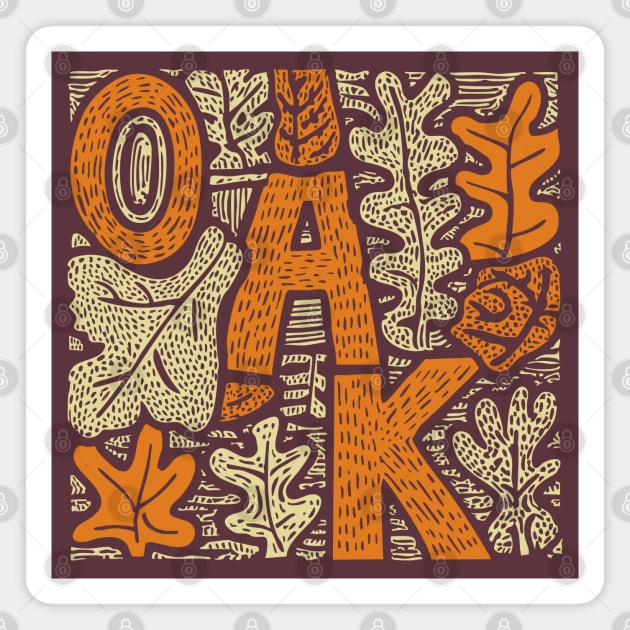 Celtic Oak Tree Typography | Druid Sacred Tree Magnet by TuncGK
